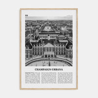 Champaign-Urbana Poster Natural Wood / 8x12 in Nbourhood Travel B&W Poster