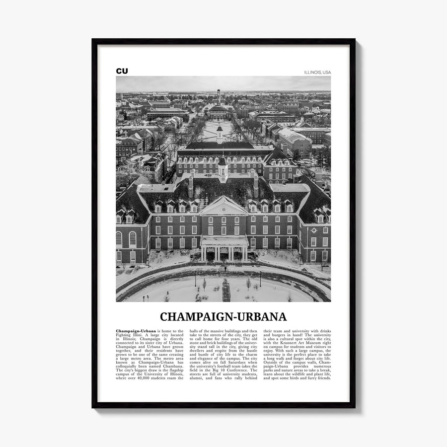Champaign-Urbana Newspaper Poster, framed poster mockup