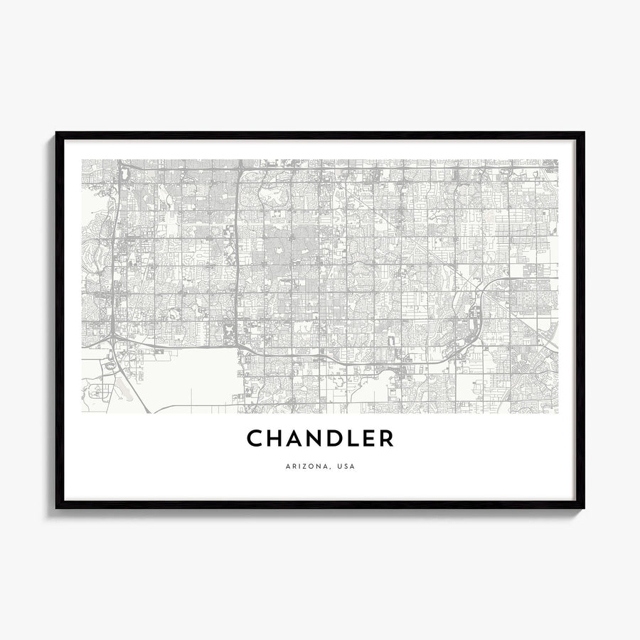 Chandler Map Poster, framed poster mockup