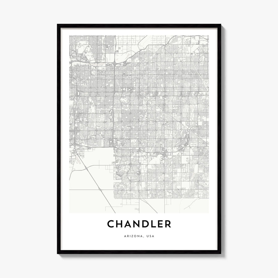 Chandler Map Poster, framed poster mockup