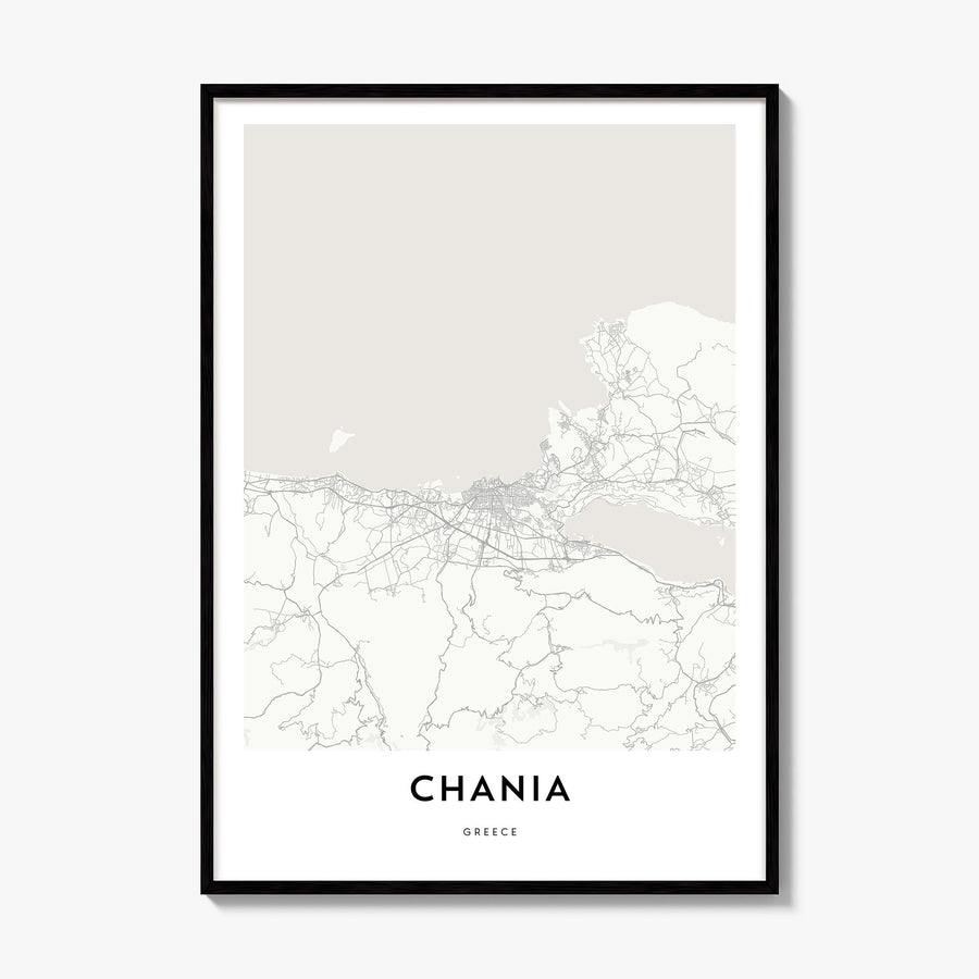 Chania Map Poster, framed poster mockup