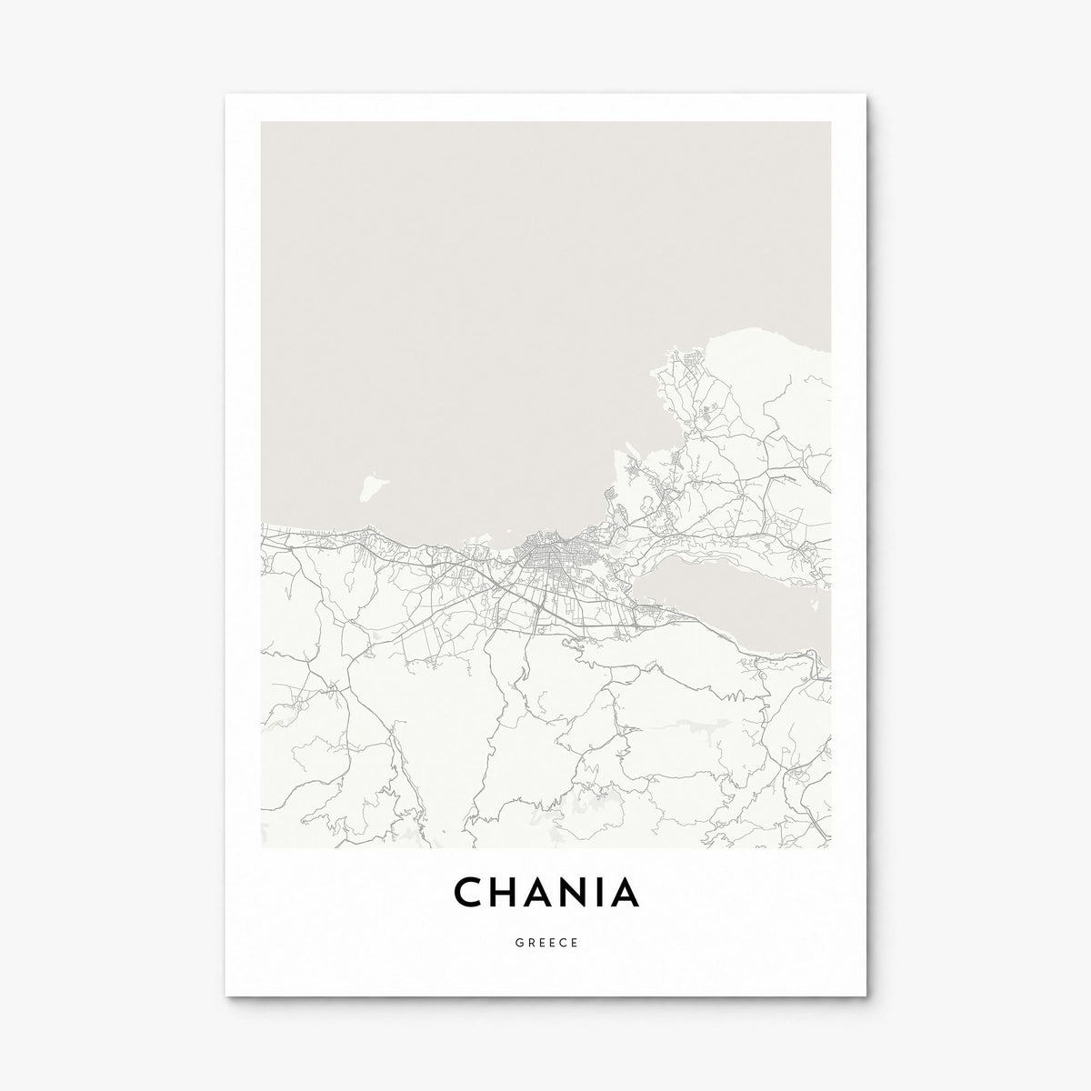 Chania Map Poster, print only (unframed)