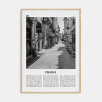 Chania Poster Natural Wood / 8x12 in Nbourhood Travel B&W Poster