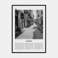 Chania Poster Black Wood / 8x12 in Nbourhood Travel B&W Poster