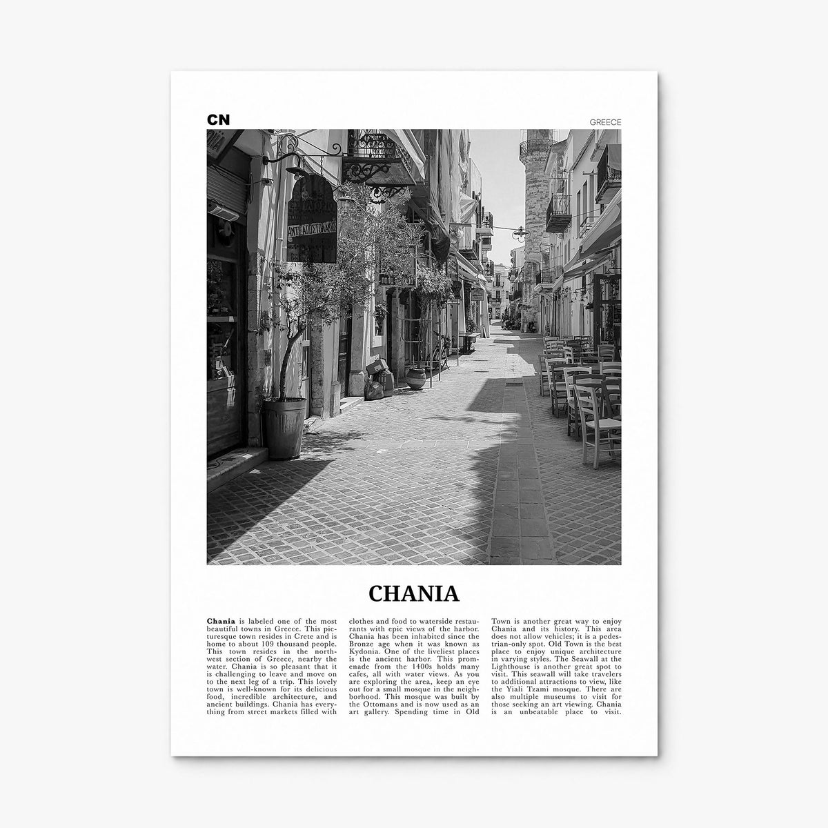 Chania Newspaper Poster, print only (unframed)