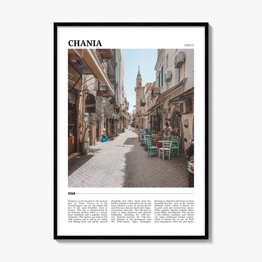Chania Travel Poster, framed poster mockup