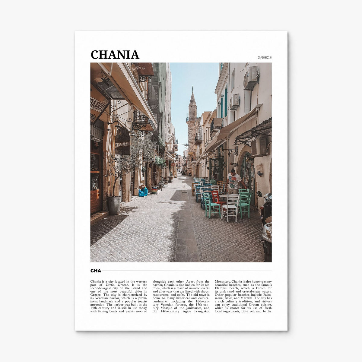 Chania Travel Poster, print only (unframed)