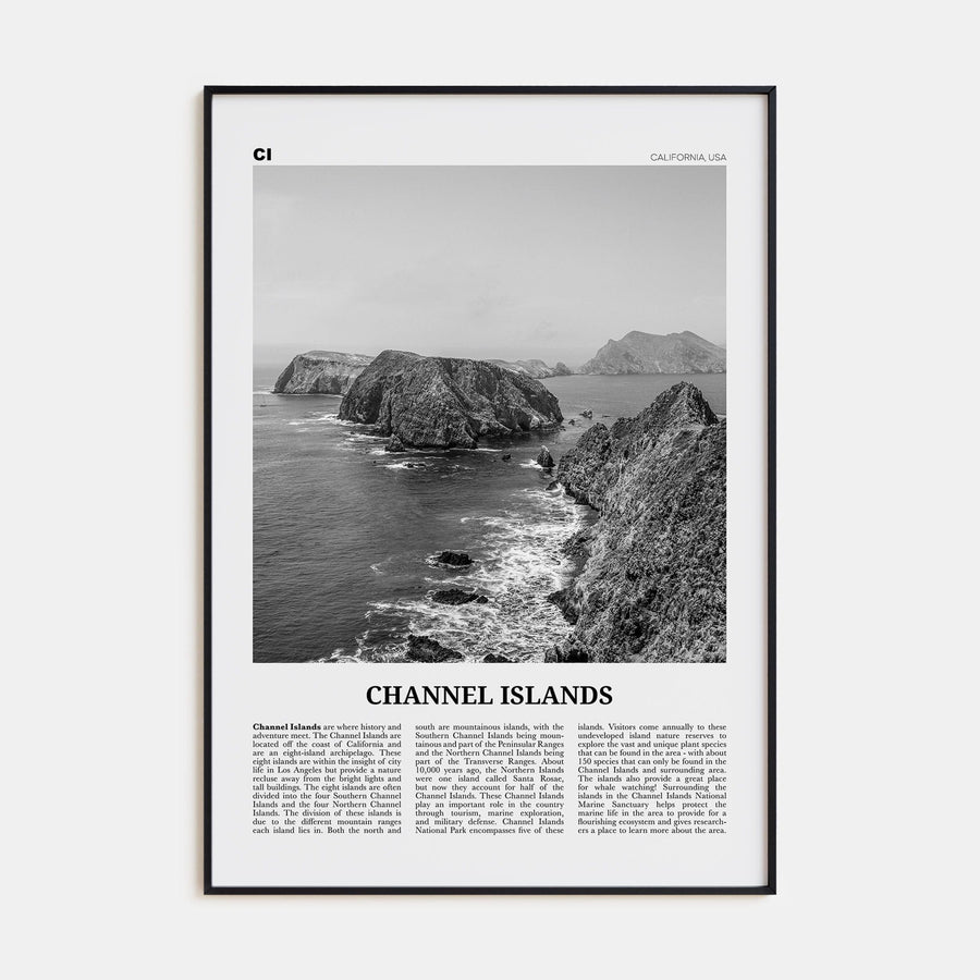 Channel Islands, California Poster None / 8x12 in Nbourhood Travel B&W Poster