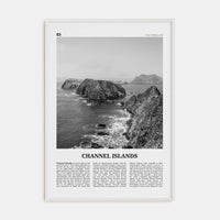 Channel Islands, California Poster White Wood / 8x12 in Nbourhood Travel B&W Poster