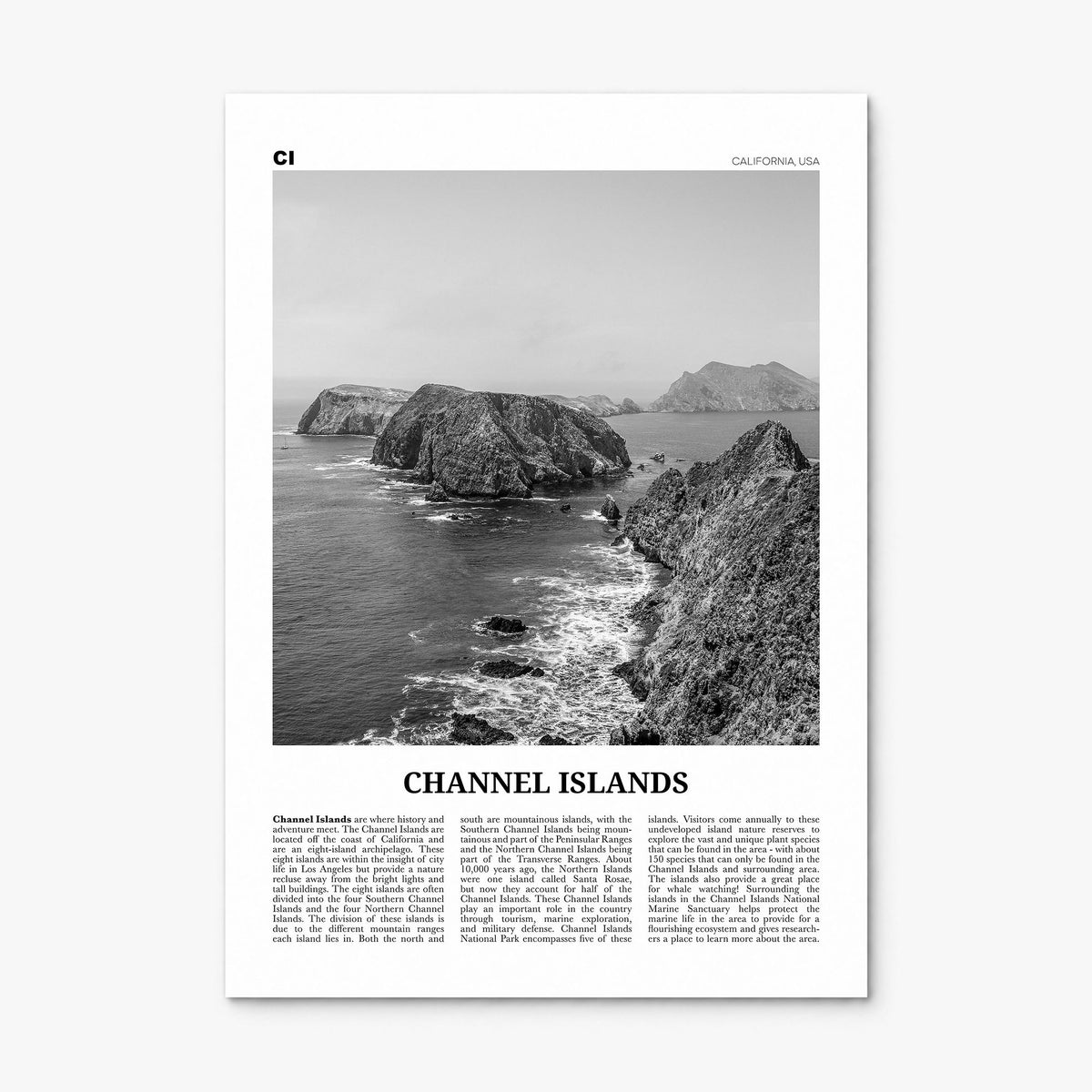 Channel Islands, California Newspaper Poster, print only (unframed)