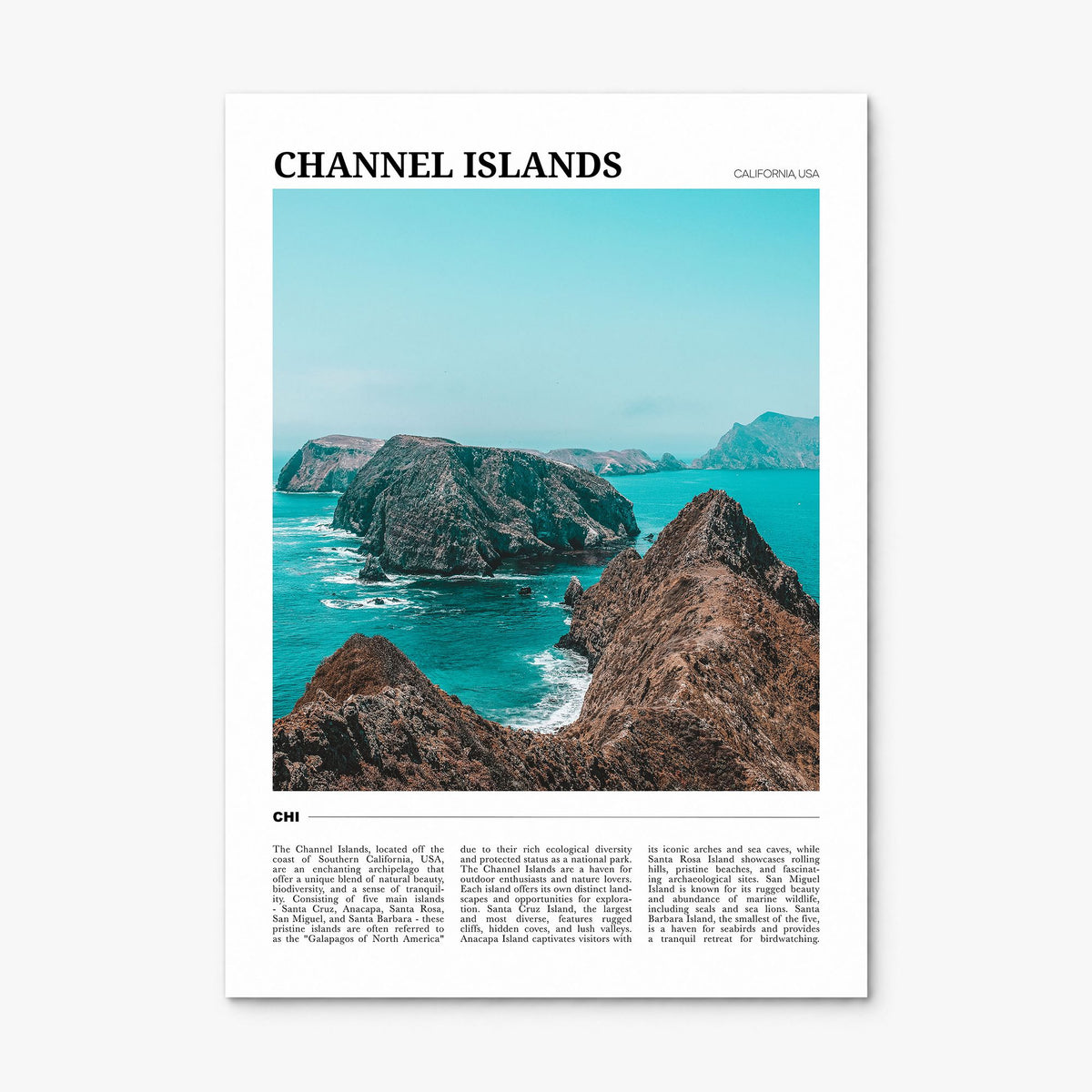 Channel Islands, California Travel Poster, print only (unframed)