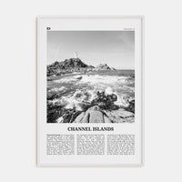 Channel Islands, England No 2 Poster White Wood / 8x12 in Nbourhood Travel B&W Poster