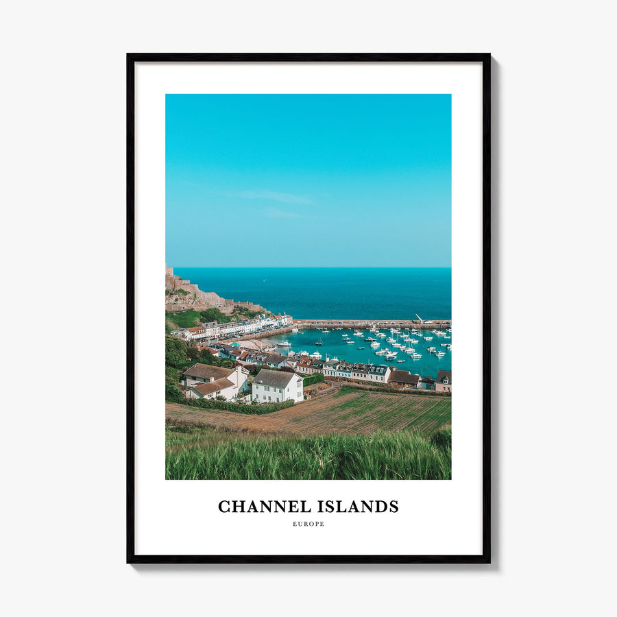 Channel Islands, England Classic Poster, framed poster mockup