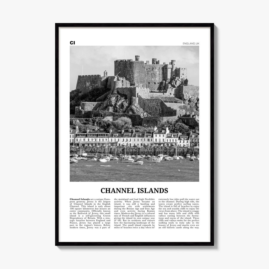 Channel Islands, England Newspaper No 1 Poster, framed poster mockup