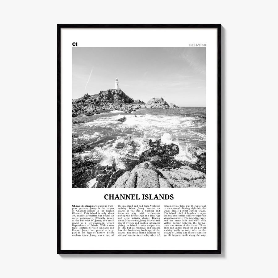 Channel Islands, England Newspaper No 2 Poster, framed poster mockup