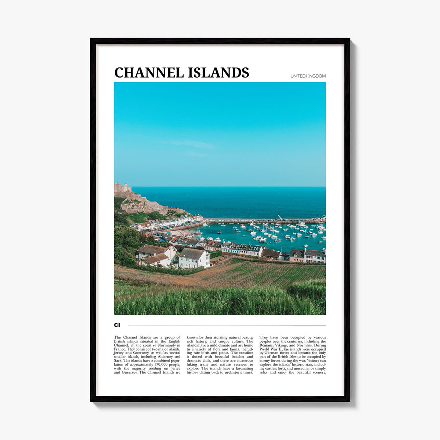 Channel Islands, England Travel Poster, framed poster mockup