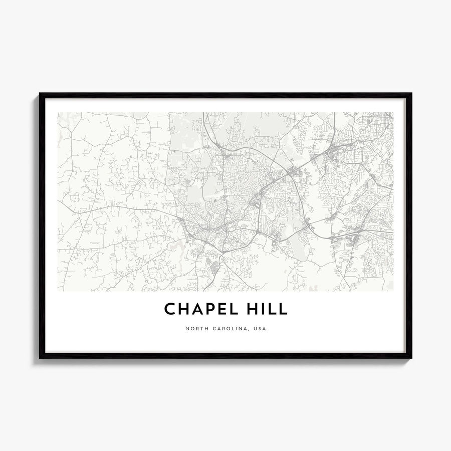 Chapel Hill Map Poster, framed poster mockup