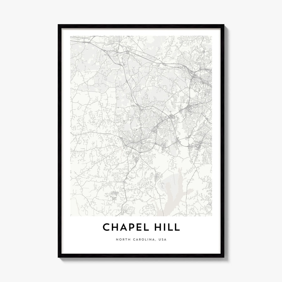 Chapel Hill Map Poster, framed poster mockup