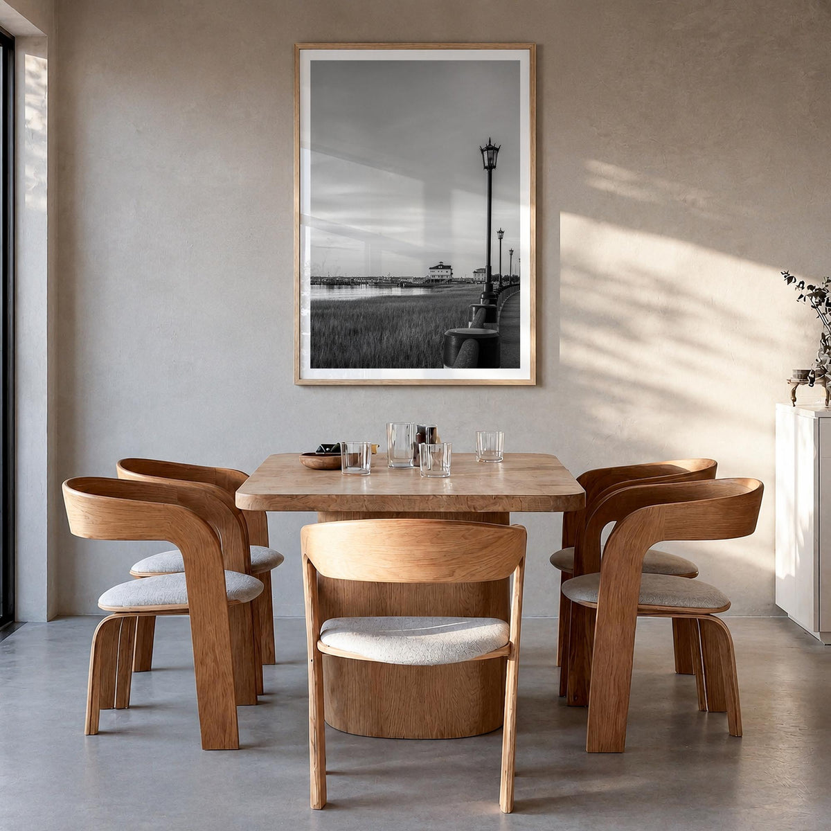Charleston, South Carolina no. 1 black & white photo poster of South Carolina, USA – vertical wall art in natural wood frame 