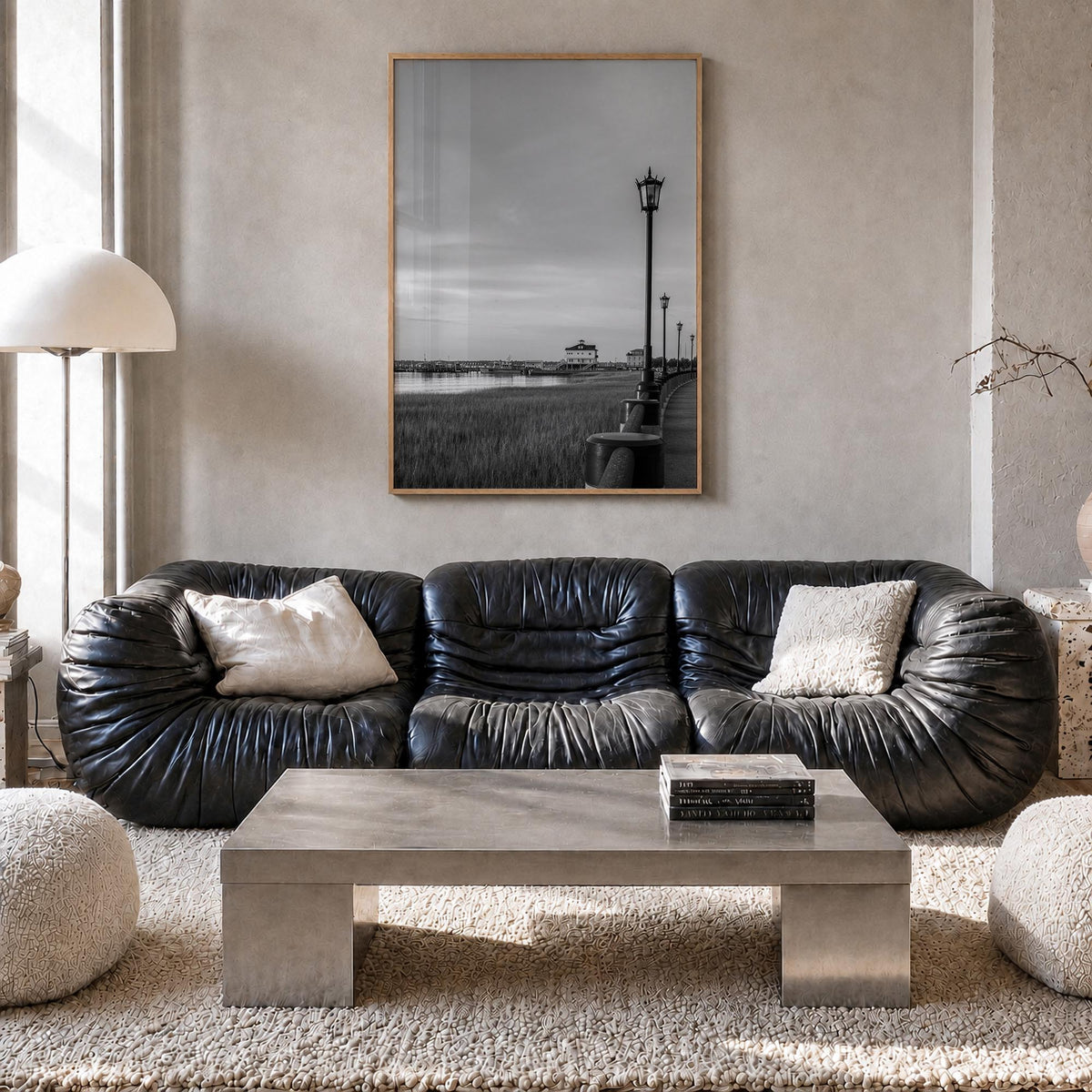 Charleston, South Carolina no. 1 black & white photo poster of South Carolina, USA – vertical wall art in natural wood frame,