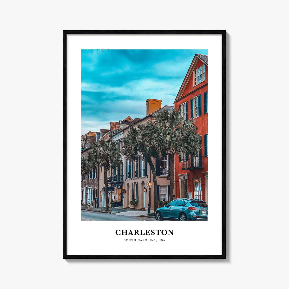 Charleston, South Carolina no. 1 colorful classic poster of South Carolina, USA – vertical wall art, unframed print shown in 