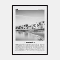 Charleston, South Carolina No 1 Poster Black Wood / 8x12 in Nbourhood Travel B&W Poster