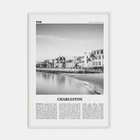 Charleston, South Carolina No 1 Poster White Wood / 8x12 in Nbourhood Travel B&W Poster