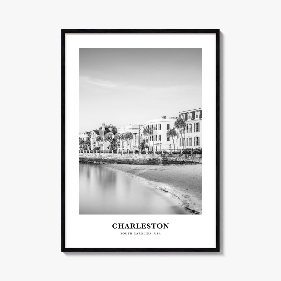 Charleston, South Carolina no. 2 black & white classic poster of South Carolina, USA – vertical wall art, unframed print show