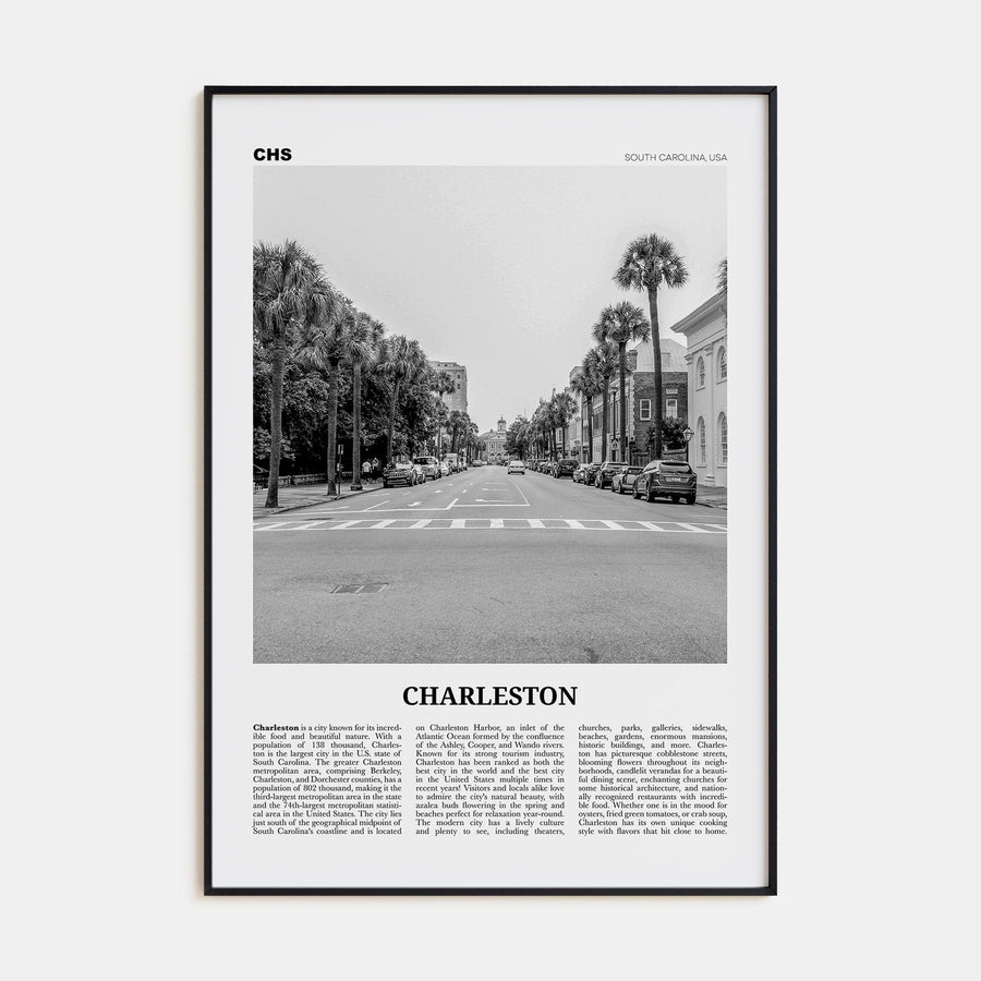 Charleston, South Carolina No 2 Poster None / 8x12 in Nbourhood Travel B&W Poster