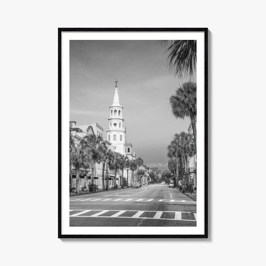 Charleston, South Carolina no. 3 black & white photo poster of South Carolina, USA – vertical wall art, unframed print shown 