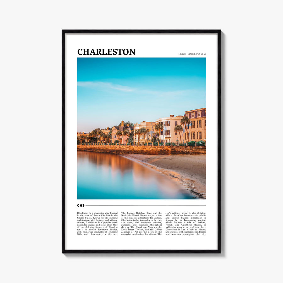 Charleston, South Carolina no. 3 colorful travel poster of South Carolina, USA – vertical wall art, unframed print shown in i