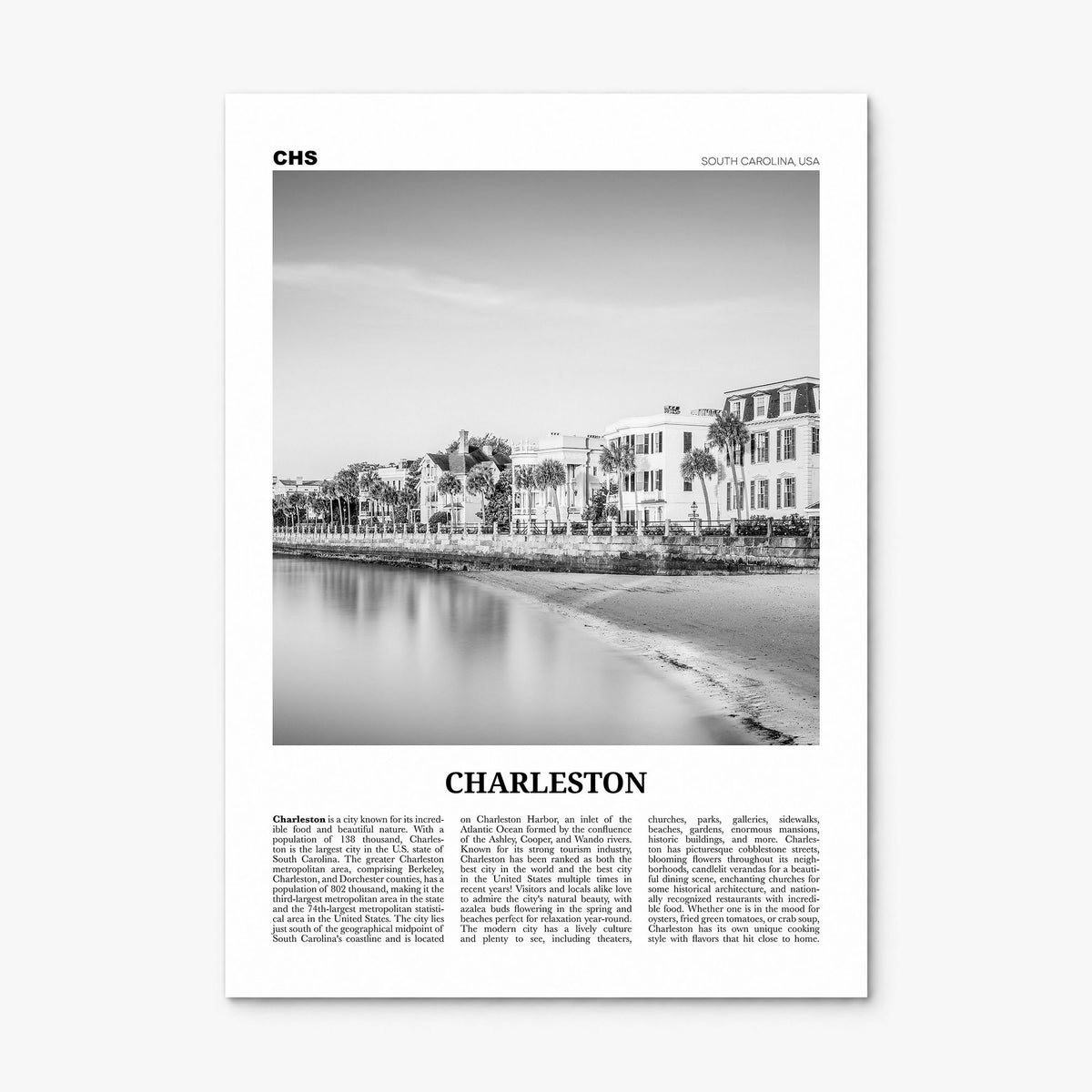Charleston, South Carolina Newspaper No 1 Poster, print only (unframed)