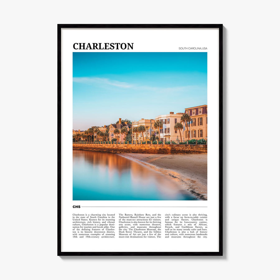 Charleston, South Carolina Travel No 3 Poster, framed poster mockup