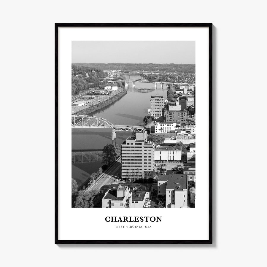 Charleston, West Virginia Classic Poster, framed poster mockup
