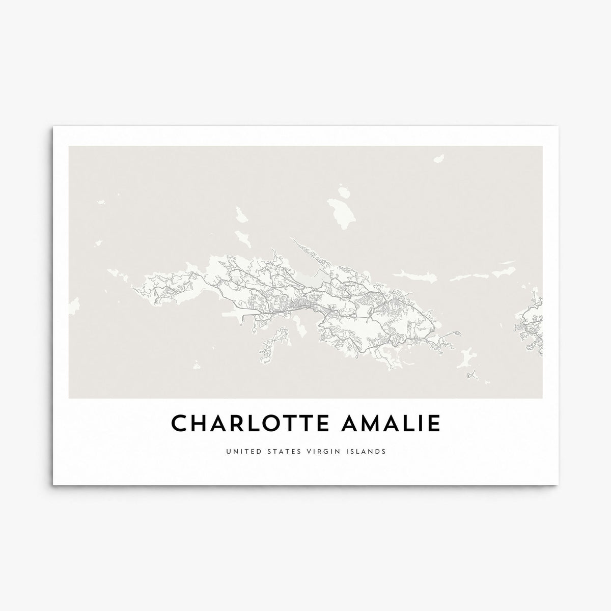 Charlotte Amalie Map Poster, print only (unframed)