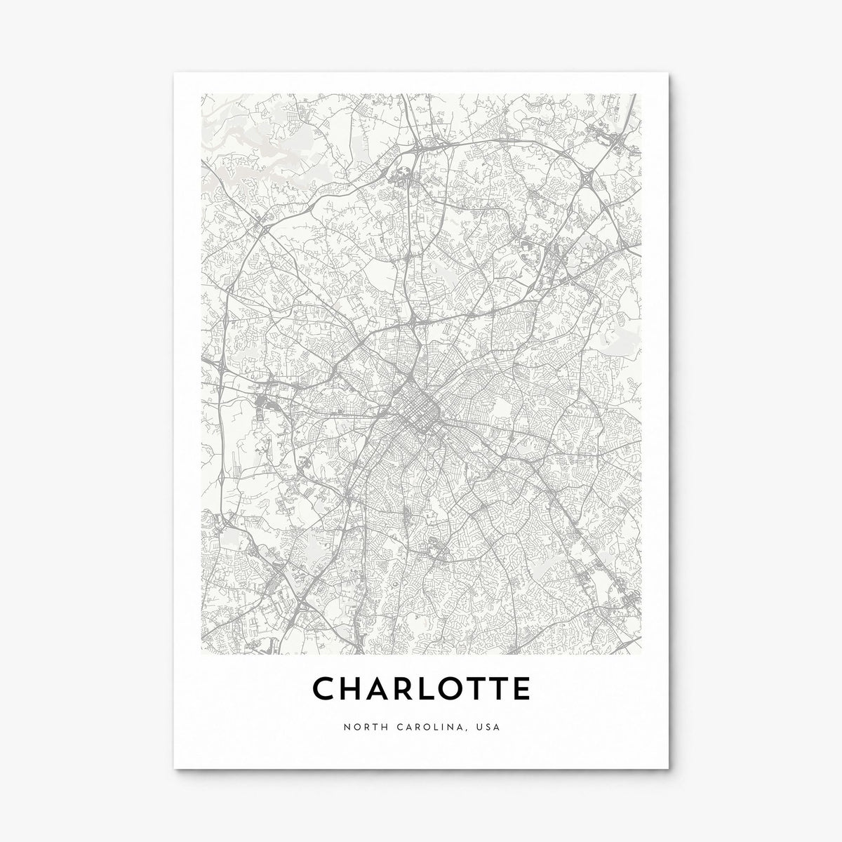 Charlotte Map Poster, print only (unframed)