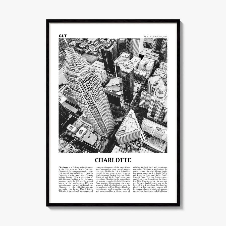 Charlotte Newspaper No 1 Poster, framed poster mockup
