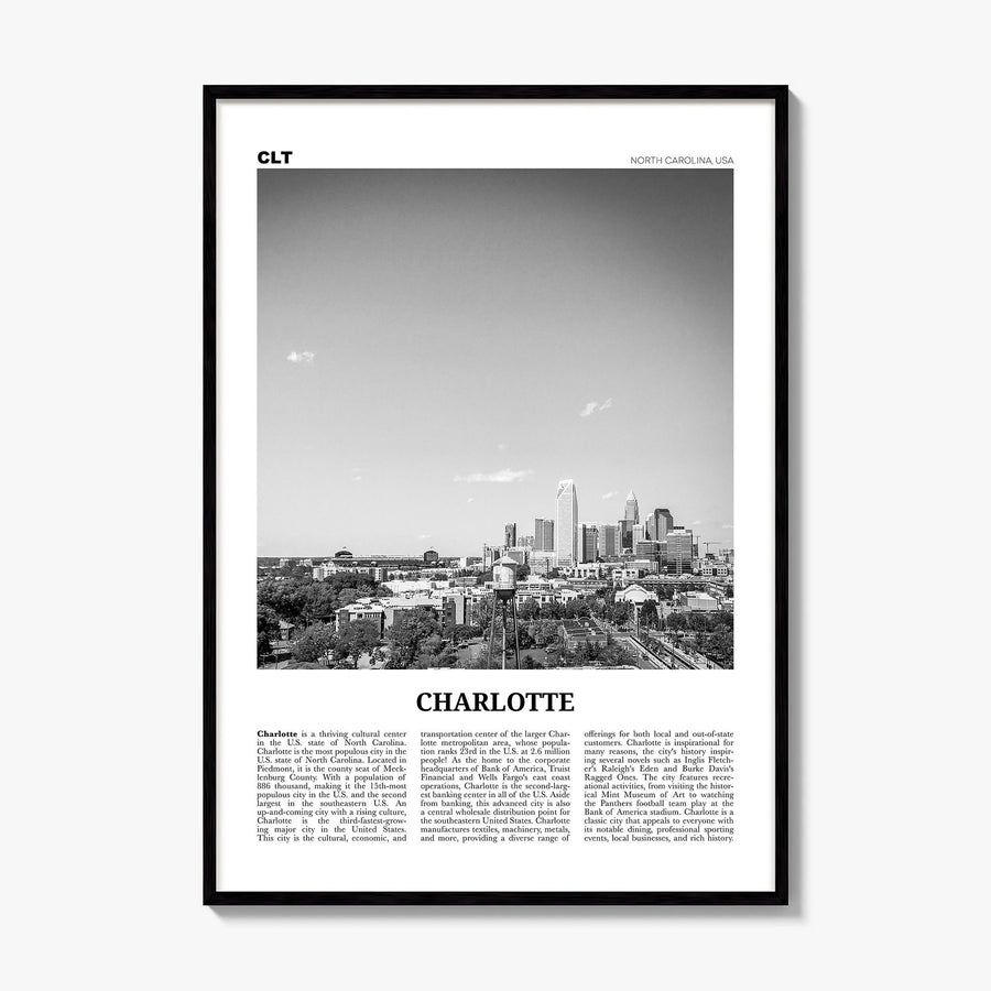 Charlotte Newspaper No 2 Poster, framed poster mockup