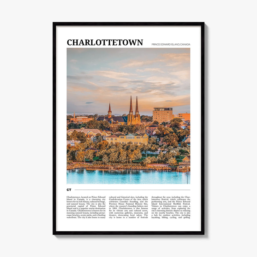 Charlottetown Travel Poster, framed poster mockup