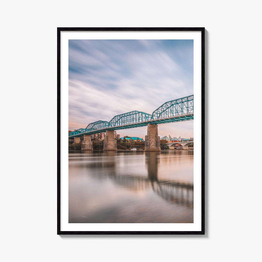 Chattanooga colorful photo poster of Tennessee, USA – vertical wall art, unframed print shown in interior mockup