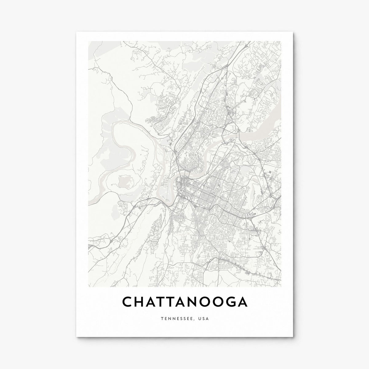 Chattanooga Map Poster, print only (unframed)