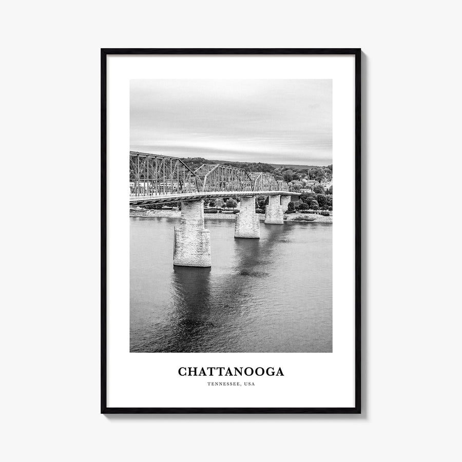Chattanooga no. 1 black & white classic poster of Tennessee, USA – vertical wall art, unframed print shown in interior mockup