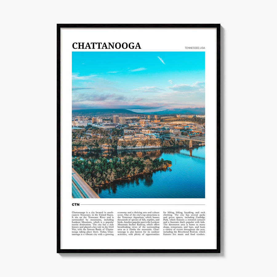 Chattanooga Travel Poster, framed poster mockup