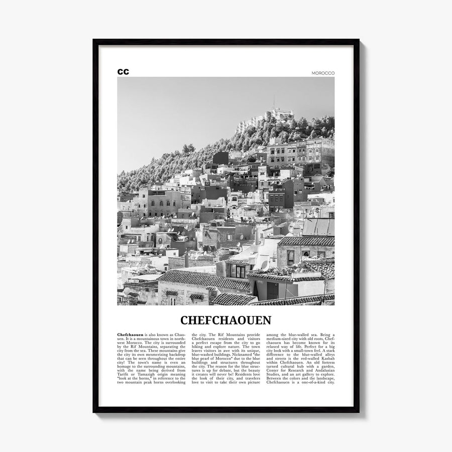 Chefchaouen Newspaper Poster, framed poster mockup