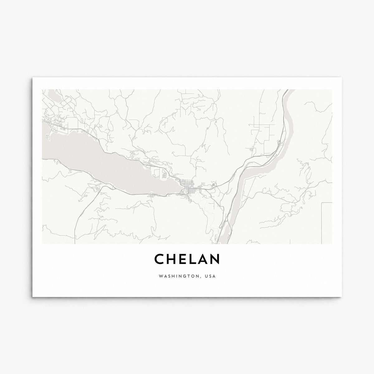 Lake Chelan Map Poster, print only (unframed)