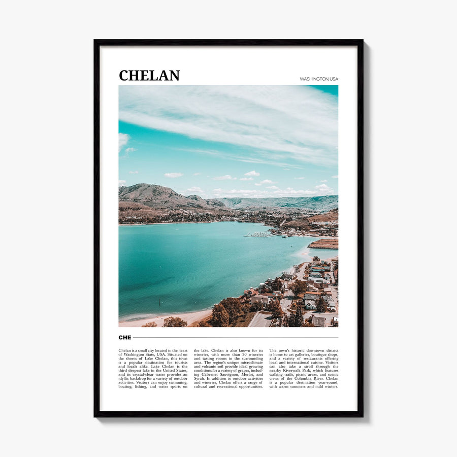 Chelan Travel Poster, framed poster mockup