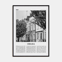 Chelsea, London Poster Black Wood / 8x12 in Nbourhood Travel B&W Poster