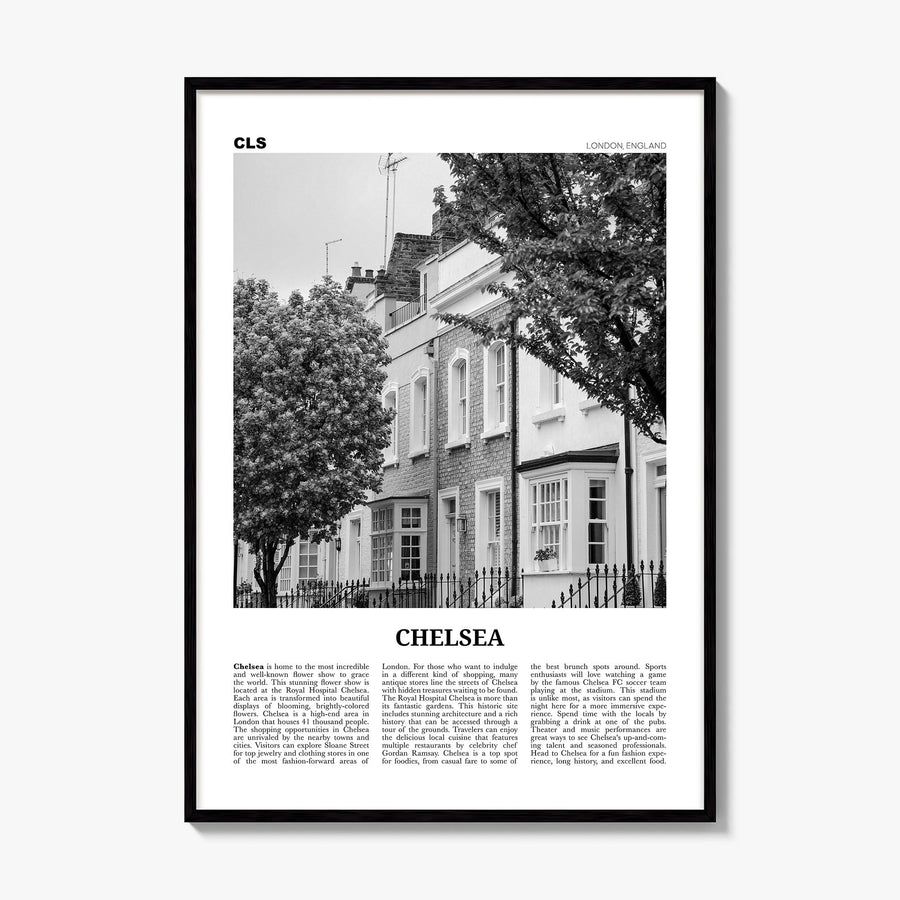 Chelsea, London Newspaper Poster, framed poster mockup