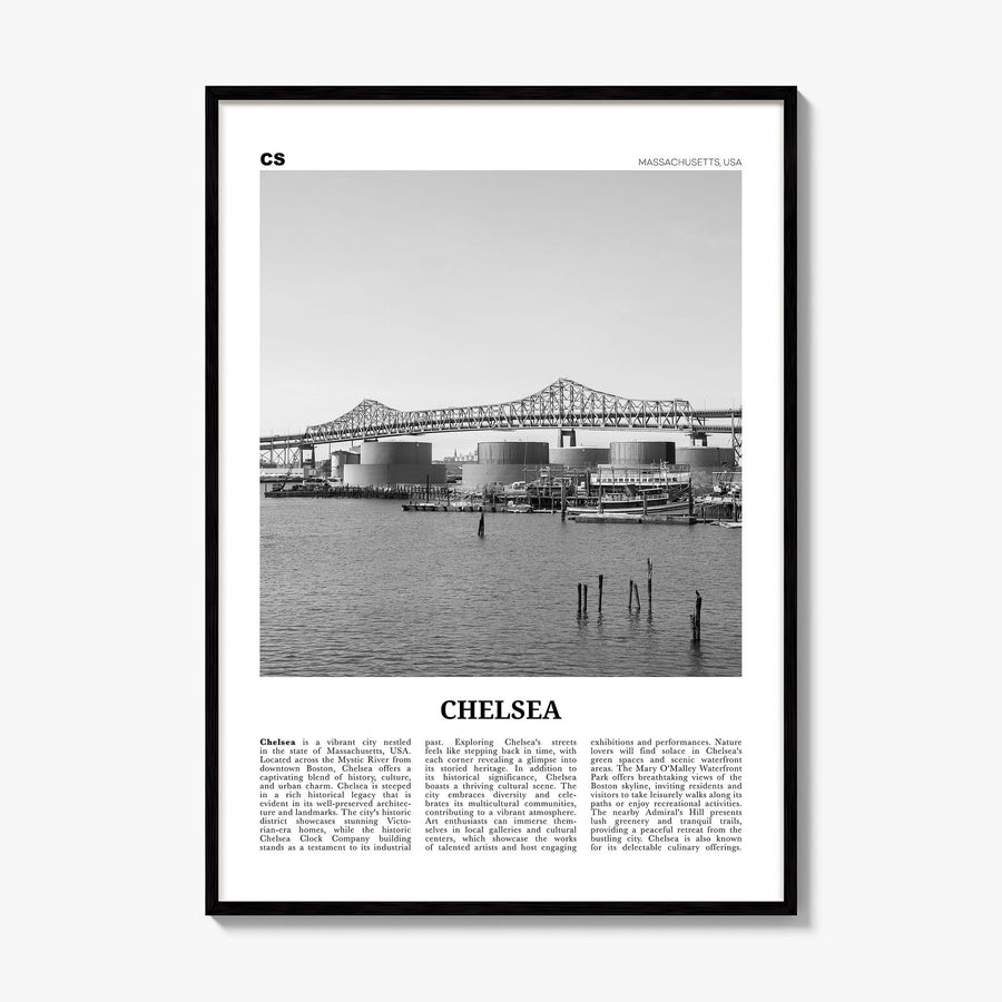 Chelsea, Massachusetts Newspaper Poster, framed poster mockup