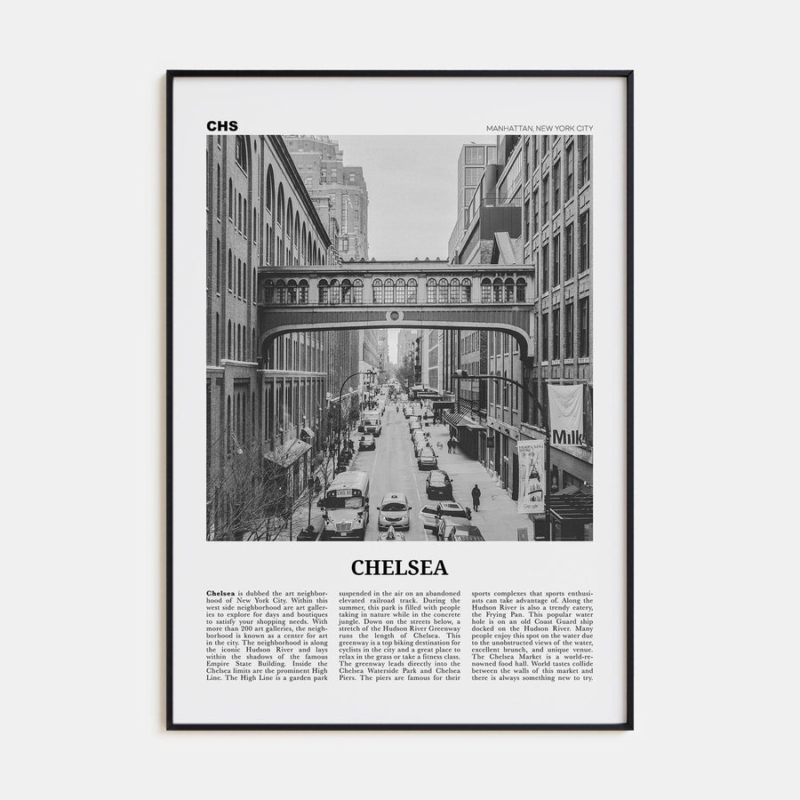 Chelsea, New York Poster None / 8x12 in Nbourhood Travel B&W Poster